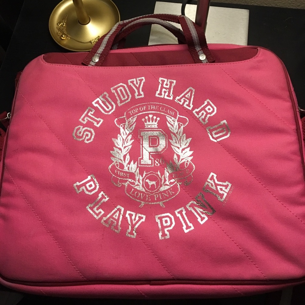 Pink Victoria Secret laptop bag