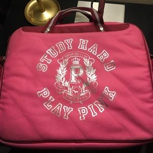 Pink Victoria Secret laptop bag