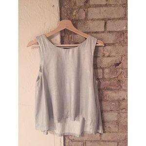 Kate Spade SATURDAY Metallic Silver Tank