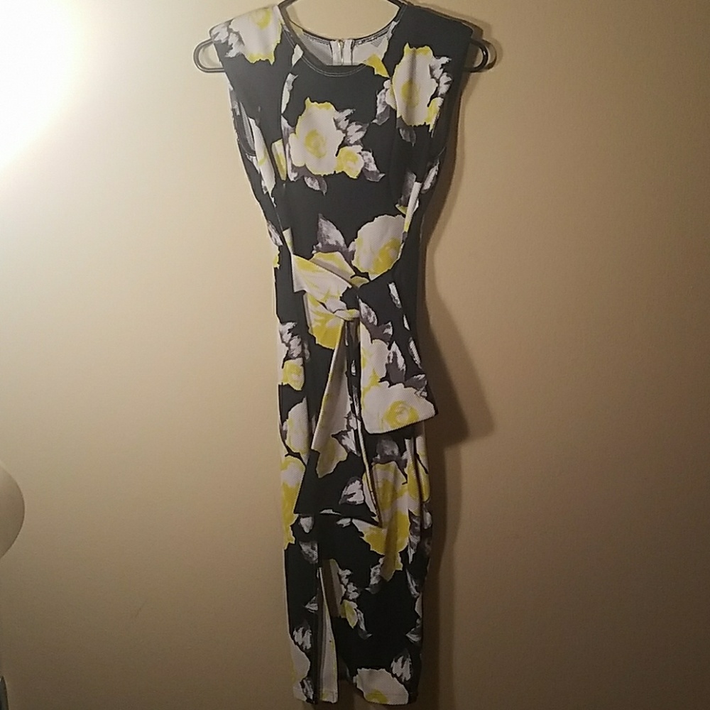 Size s-Navy blue and yellow flowered dress