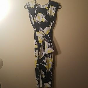 Size s-Navy blue and yellow flowered dress