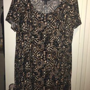 Black and Tan tribal print dress