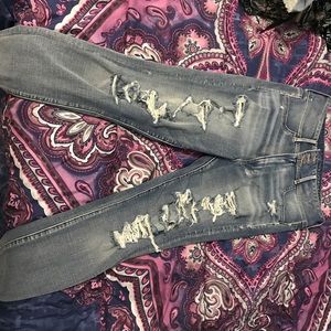American Eagle High Waisted Distressed Jeans