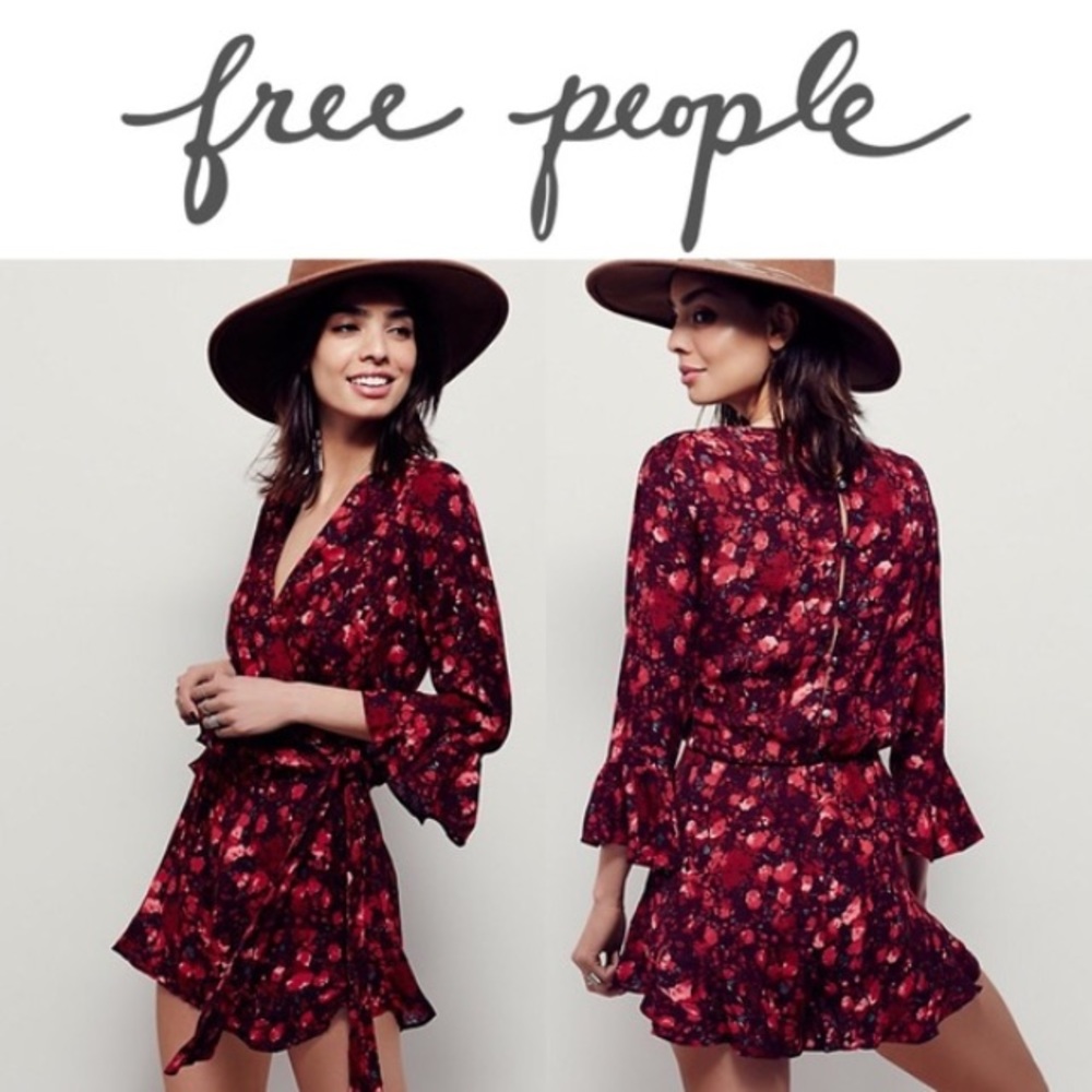 BNWT FREE PEOPLE FLORAL RUFFLE TIE ROMPER SIZE M