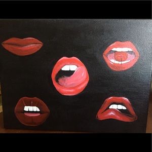 Lip art on canvas