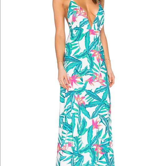 Mink pink tropical maxi dress - Picture 2 of 4