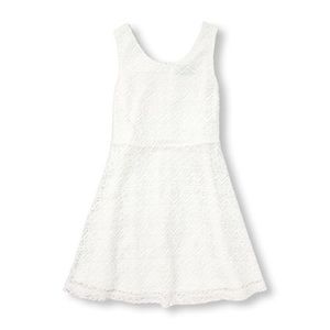 Girls Sleeveless Lace Flare Dress