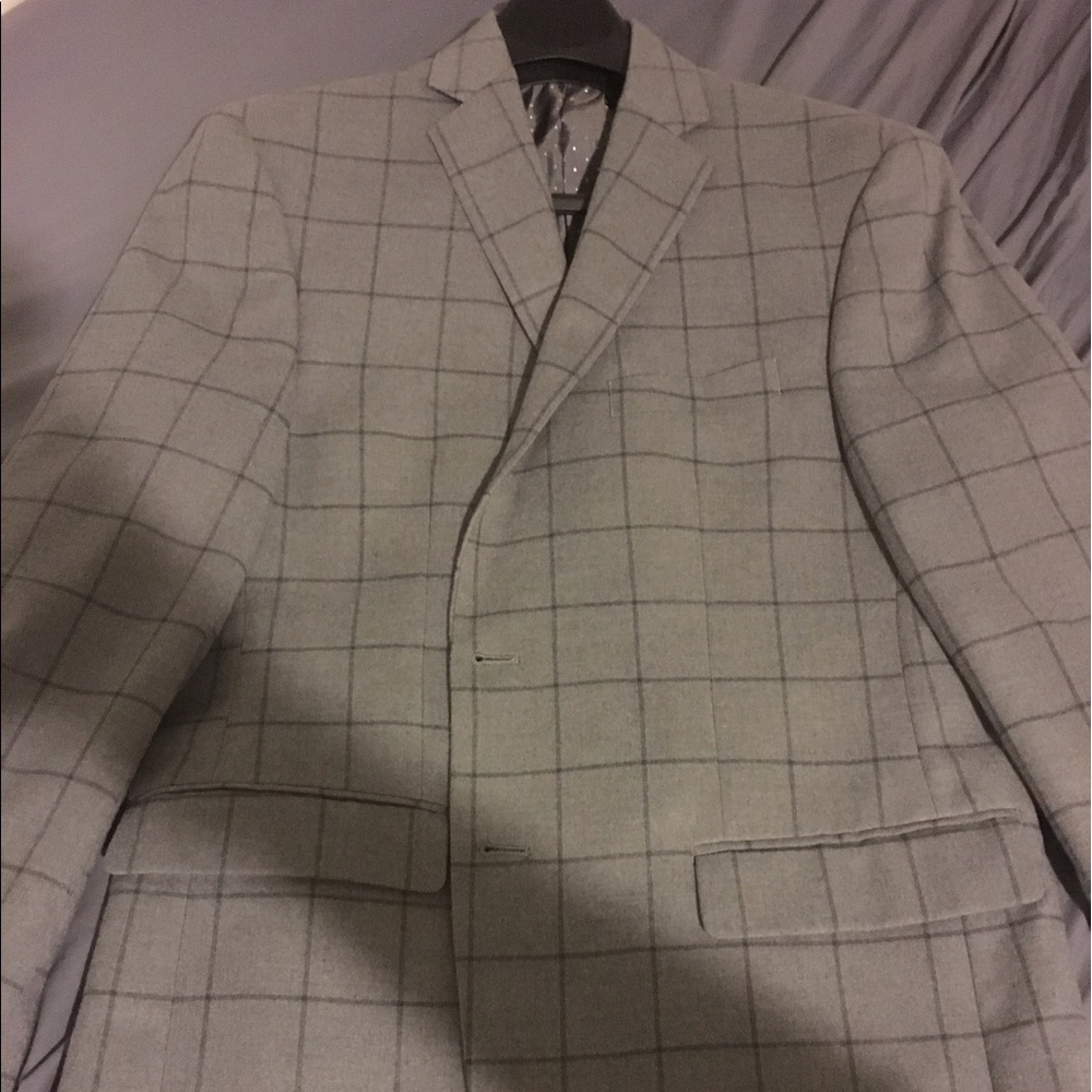 Collection Michael Strahan Grey Windowpane Blazer