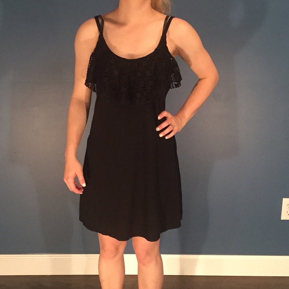 Black swim suit cover