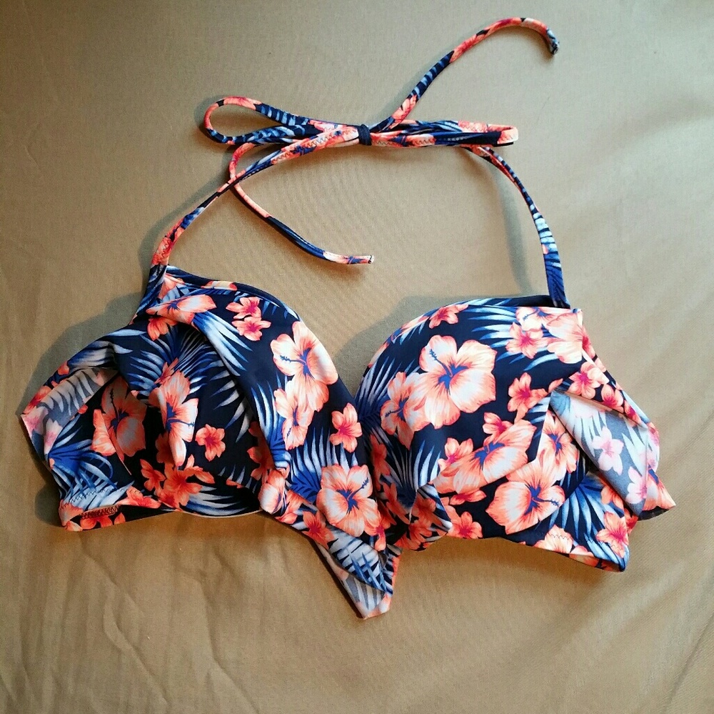 PINK Tropical Bikini Top