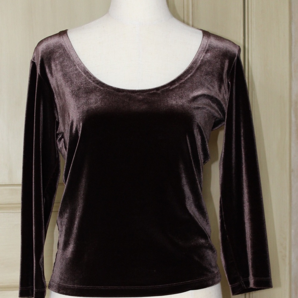 THE LIMITED Velvet / Chenille Long Sleeve Top