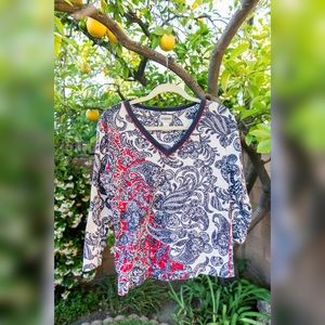 Chico's Paisley V Neck