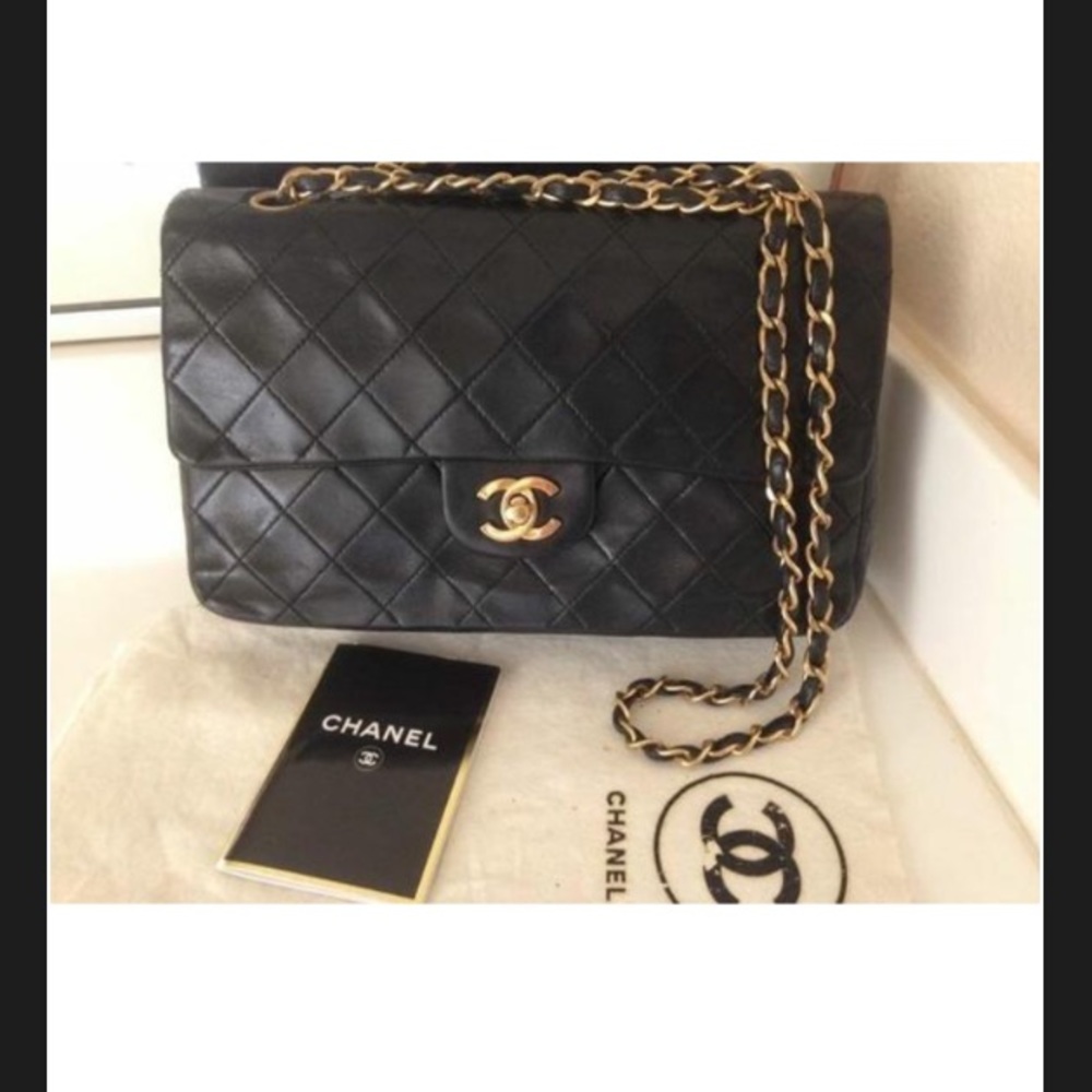 Chanel Lamb Skin Quilted Medium Black