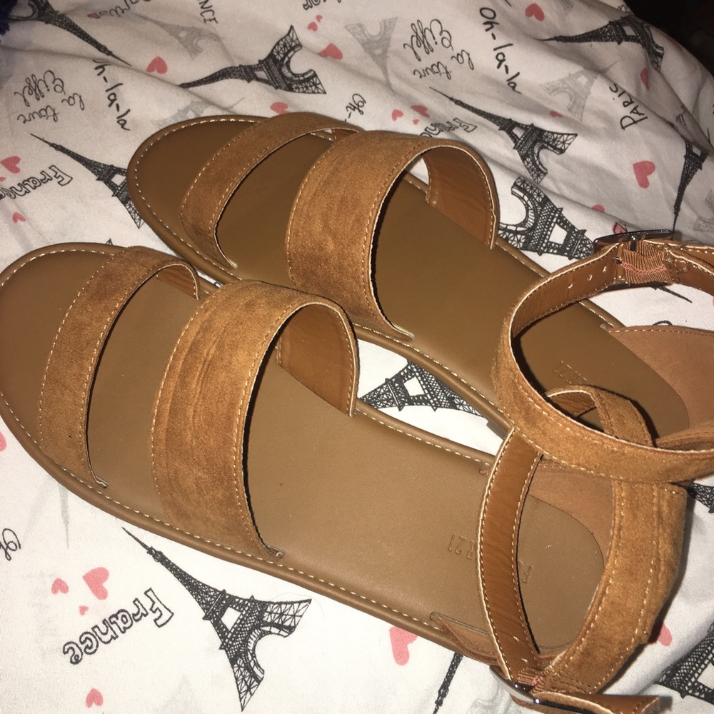 brown suede sandals