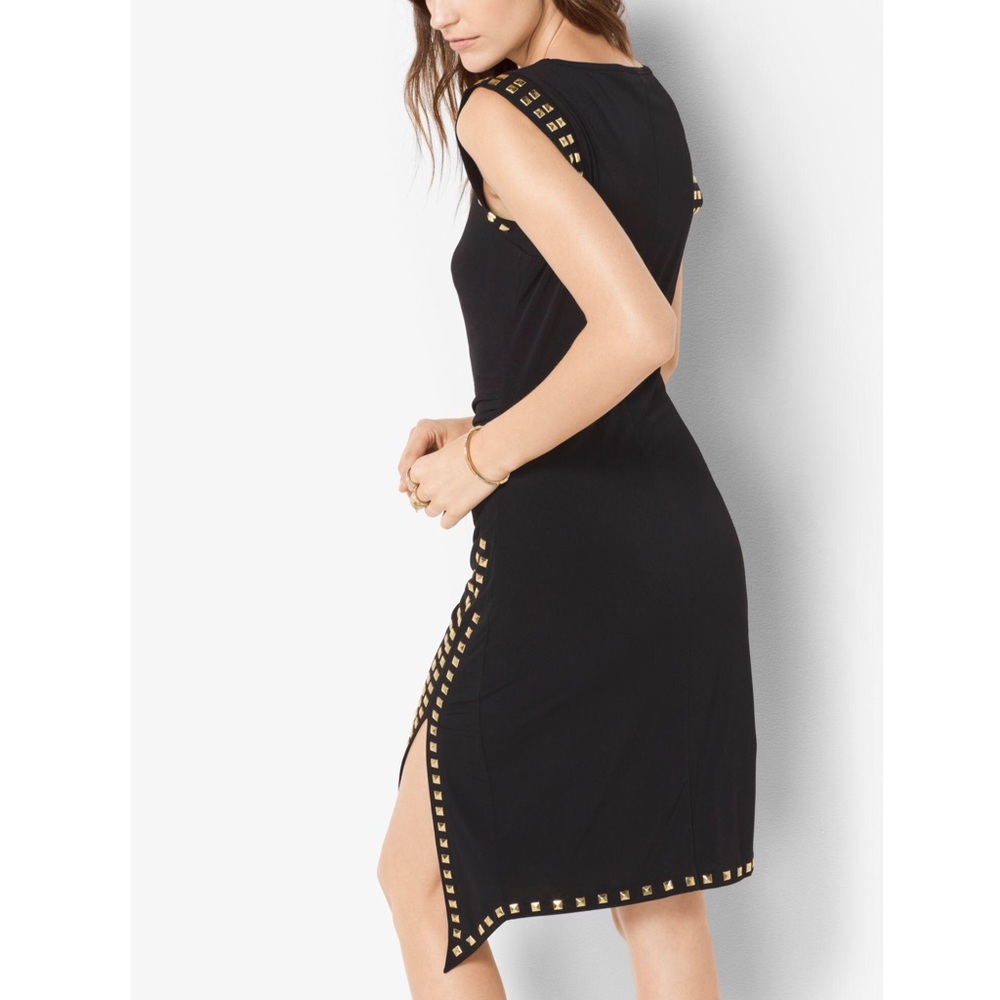 🎉HP🎉 Michael Kors Studded Uneven Hem Dress Black - Picture 2 of 8