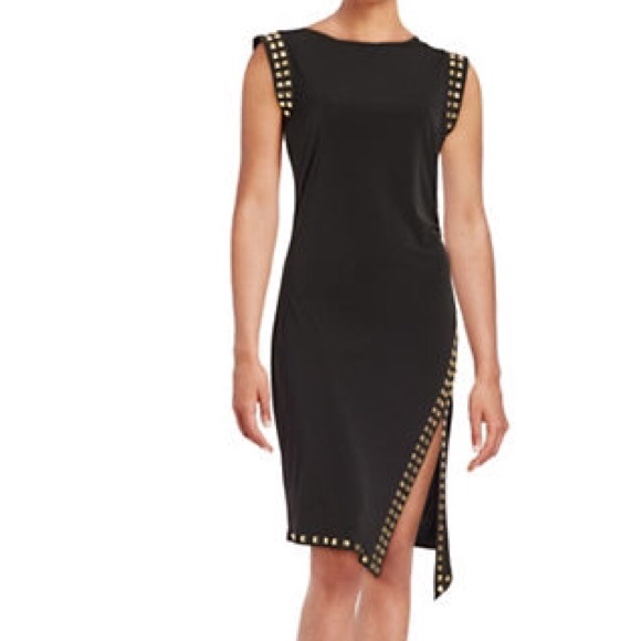 🎉HP🎉 Michael Kors Studded Uneven Hem Dress Black - Picture 3 of 8