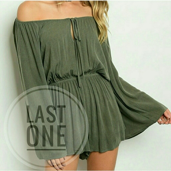 Pants - Best Seller Off Shoulder Bell Sleeve Romper