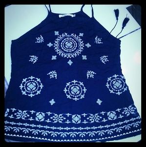 Boho Embroidered Flowy Tank