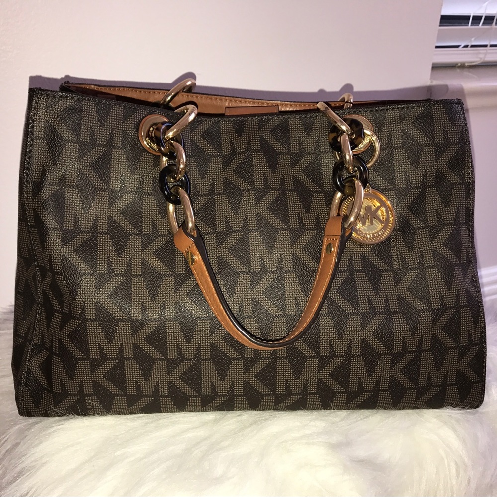 Michael Kors monogram light/dark brown with gold