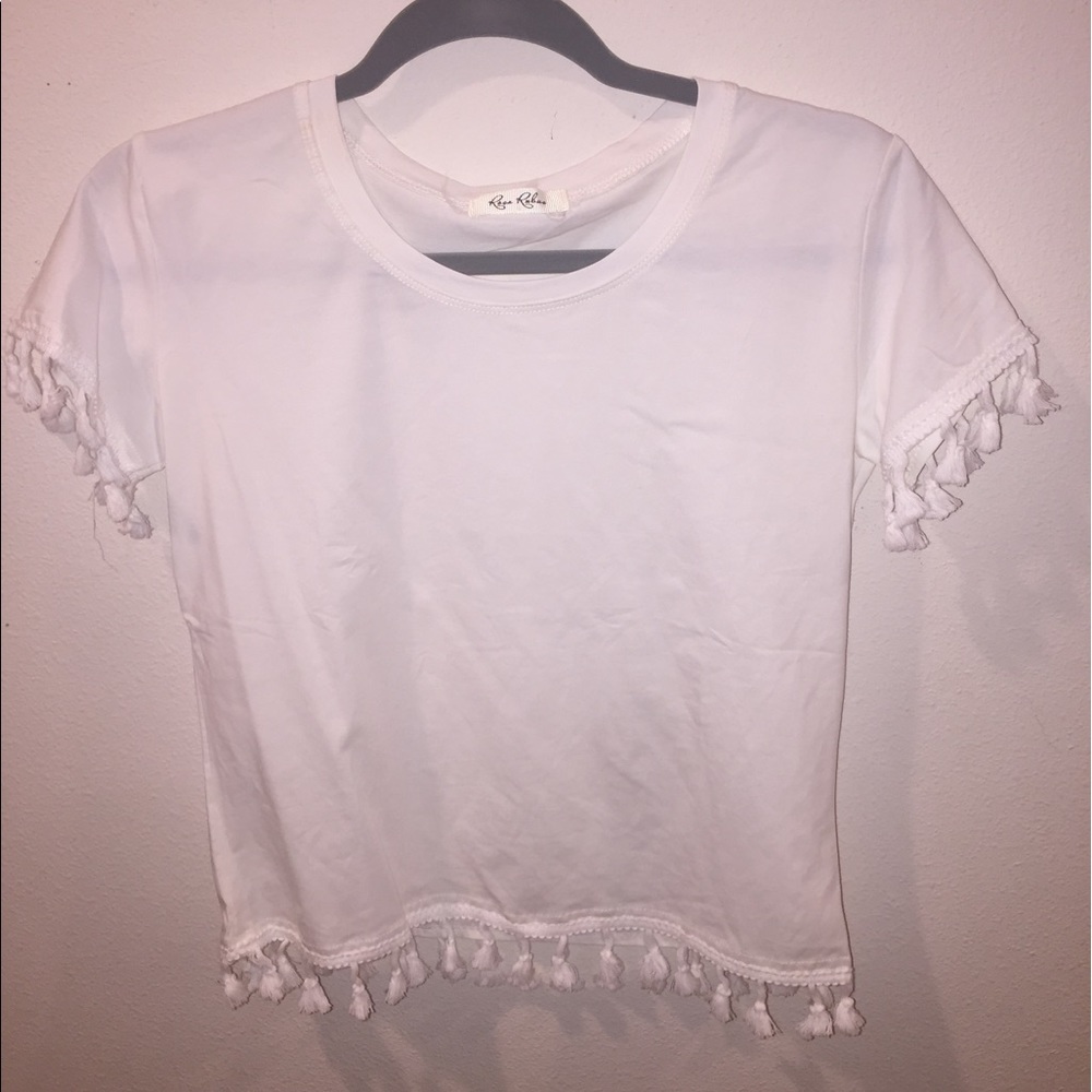 BOHO white crop top!!