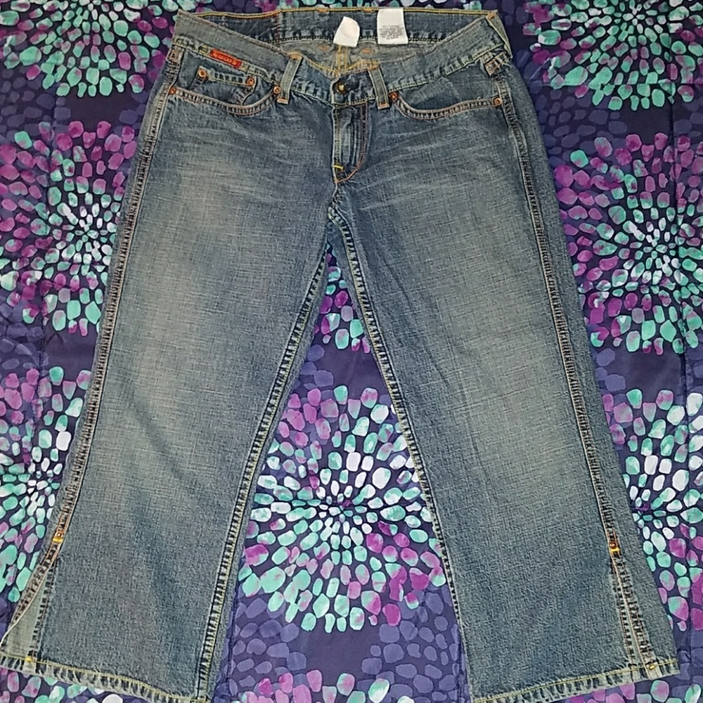 LUCKY BRAND, "RAINBOW BRITE", CROPPED JEANS