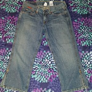 LUCKY BRAND, "RAINBOW BRITE", CROPPED JEANS