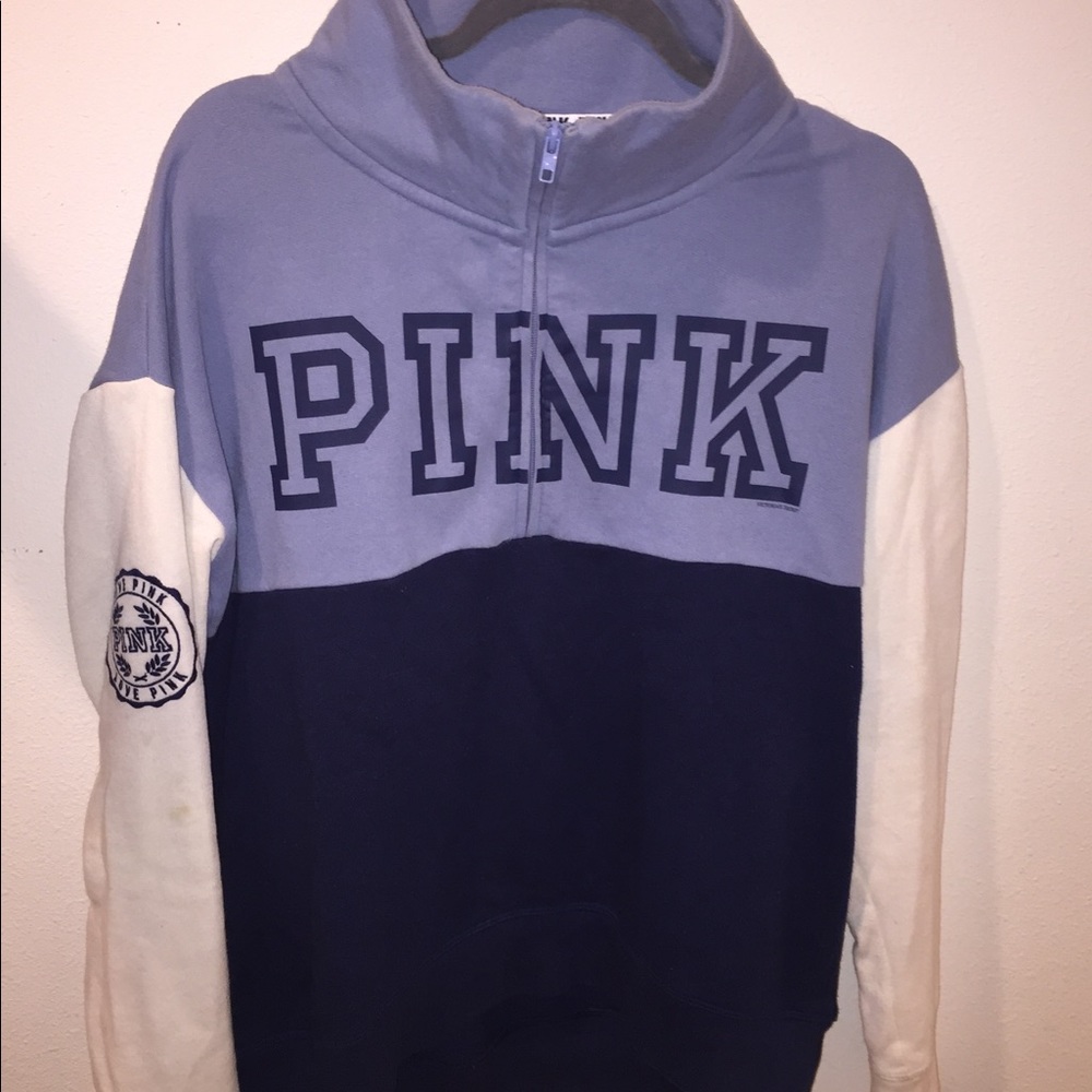 PINK blue quarter zip! 