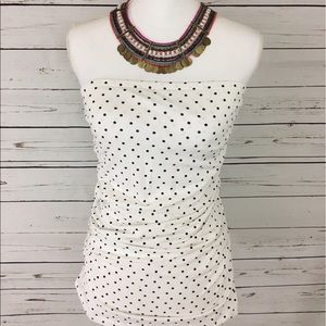 White & Black Polkadot Tube Top
