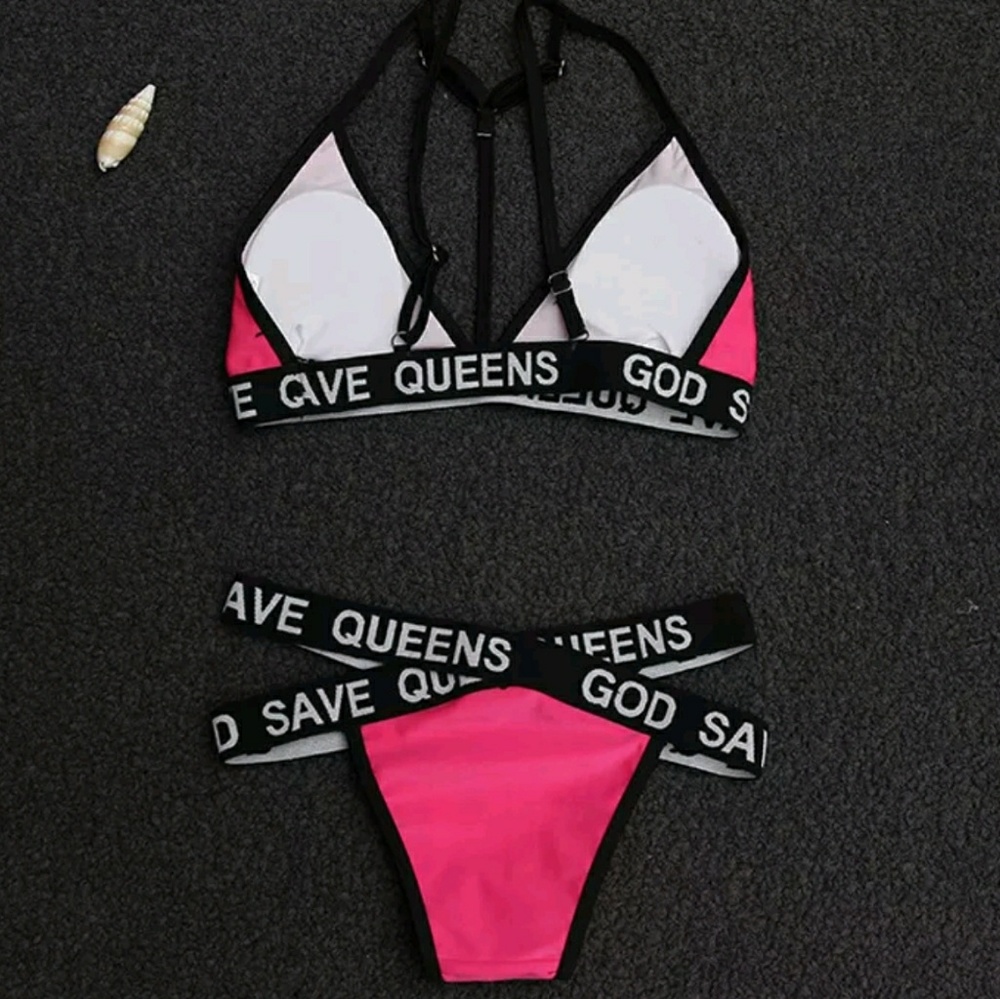 PADDED VERSION Sexy GOD SAVE QUEENS Caged Bikini - Picture 4 of 8