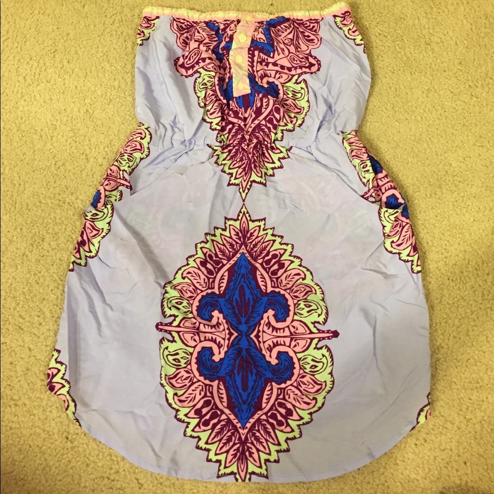 Printed strapless sundress