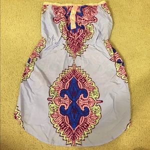 Printed strapless sundress