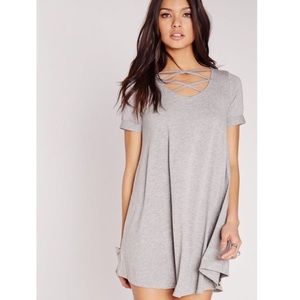 Misguided Summer Dress Laced Gray