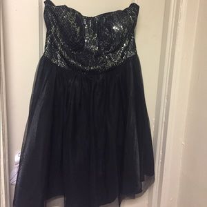 Black Dress With Sequined Bust