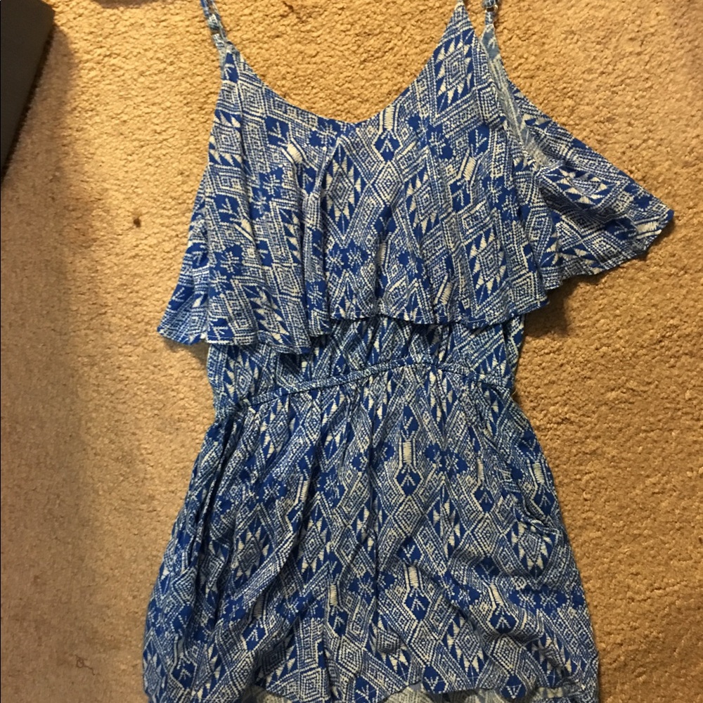 Blue patterned romper from urban outfitters