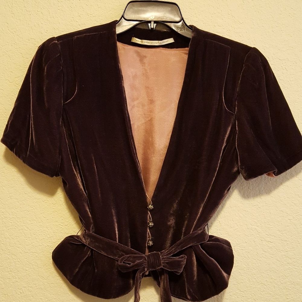 Purple Plush Velvet crop Jacket