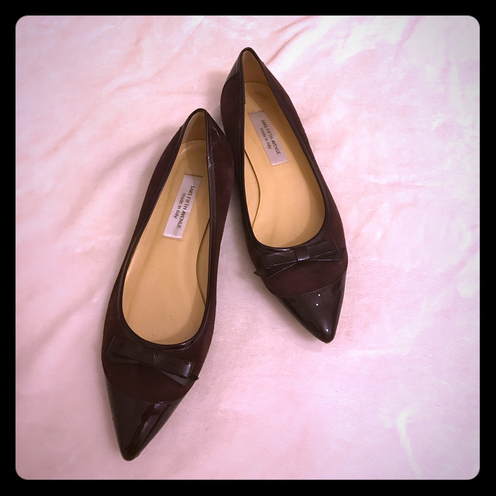 Saks fifth avenue wine color flats