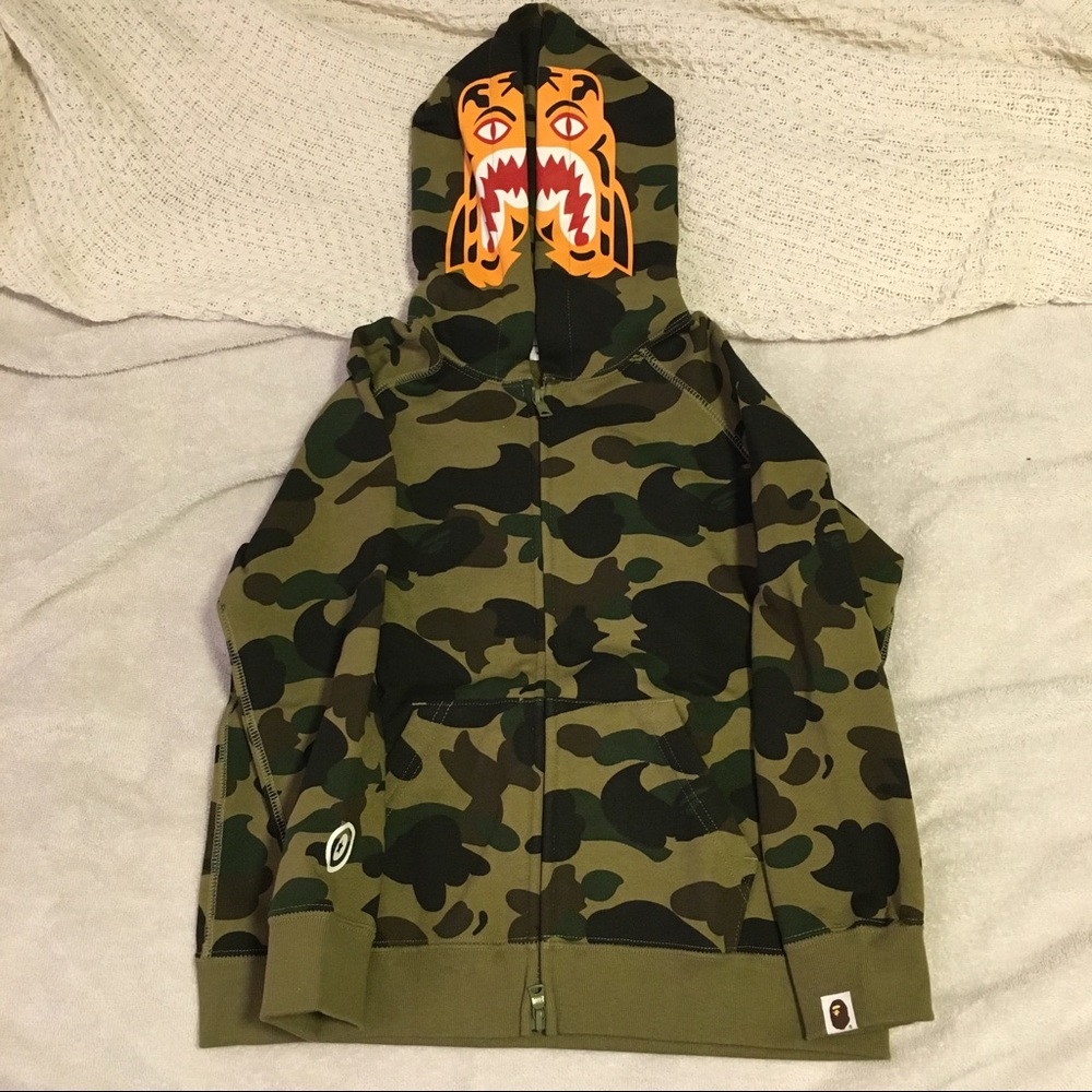 BAPE KIDS Tiger Hoody Zip Up Camo