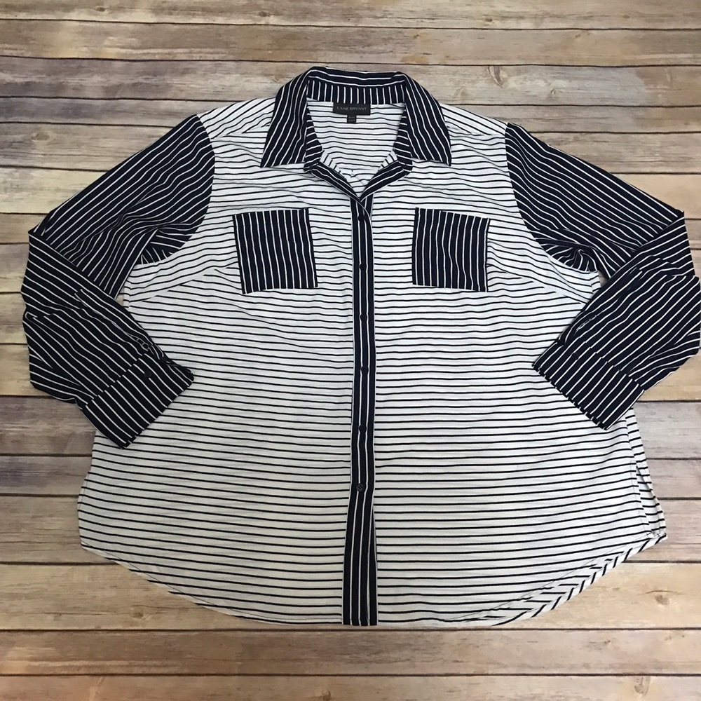 Lane Bryant Button-up Blouse size 18/ 20 Striped