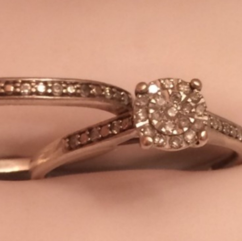 1 ct White Gold Diamond Wedding Set