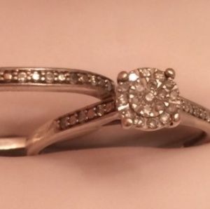 1 ct White Gold Diamond Wedding Set