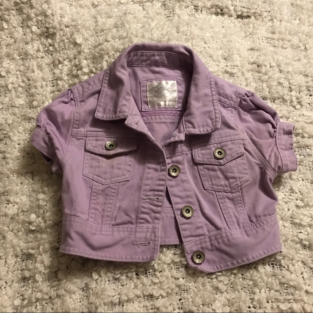 Justice Purple Denim Jacket Girl's Sz 6/7