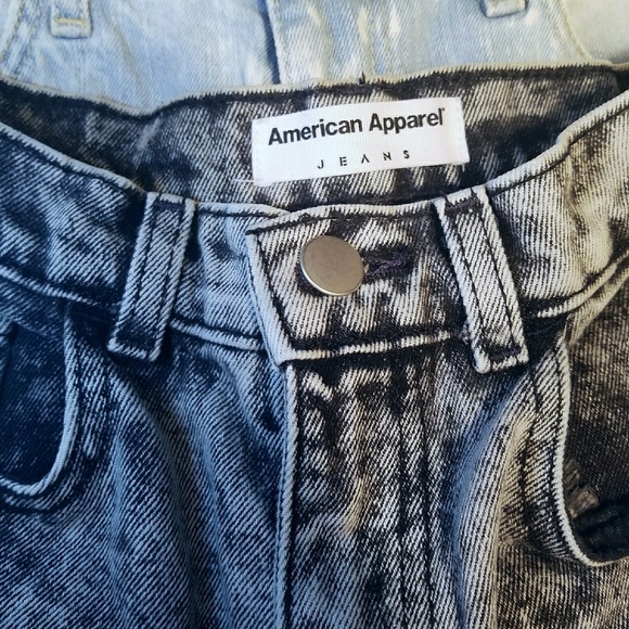 Dark Acid Wash American Apparel High Waisted Jeans - Picture 2 of 5