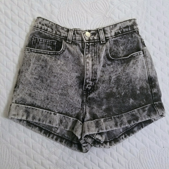 Dark Acid Wash American Apparel High Waisted Jeans - Picture 4 of 5