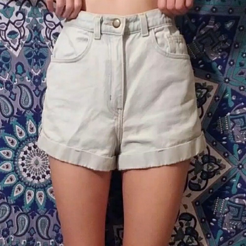 Light Denim High Waisted American Apparel Shorts