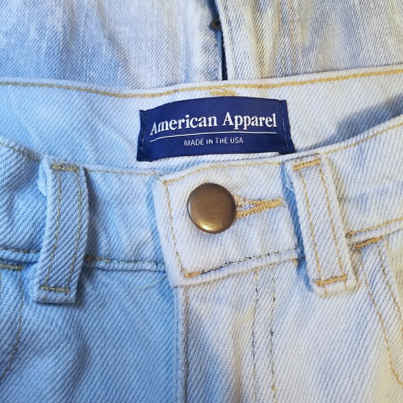 Light Denim High Waisted American Apparel Shorts - Picture 3 of 3