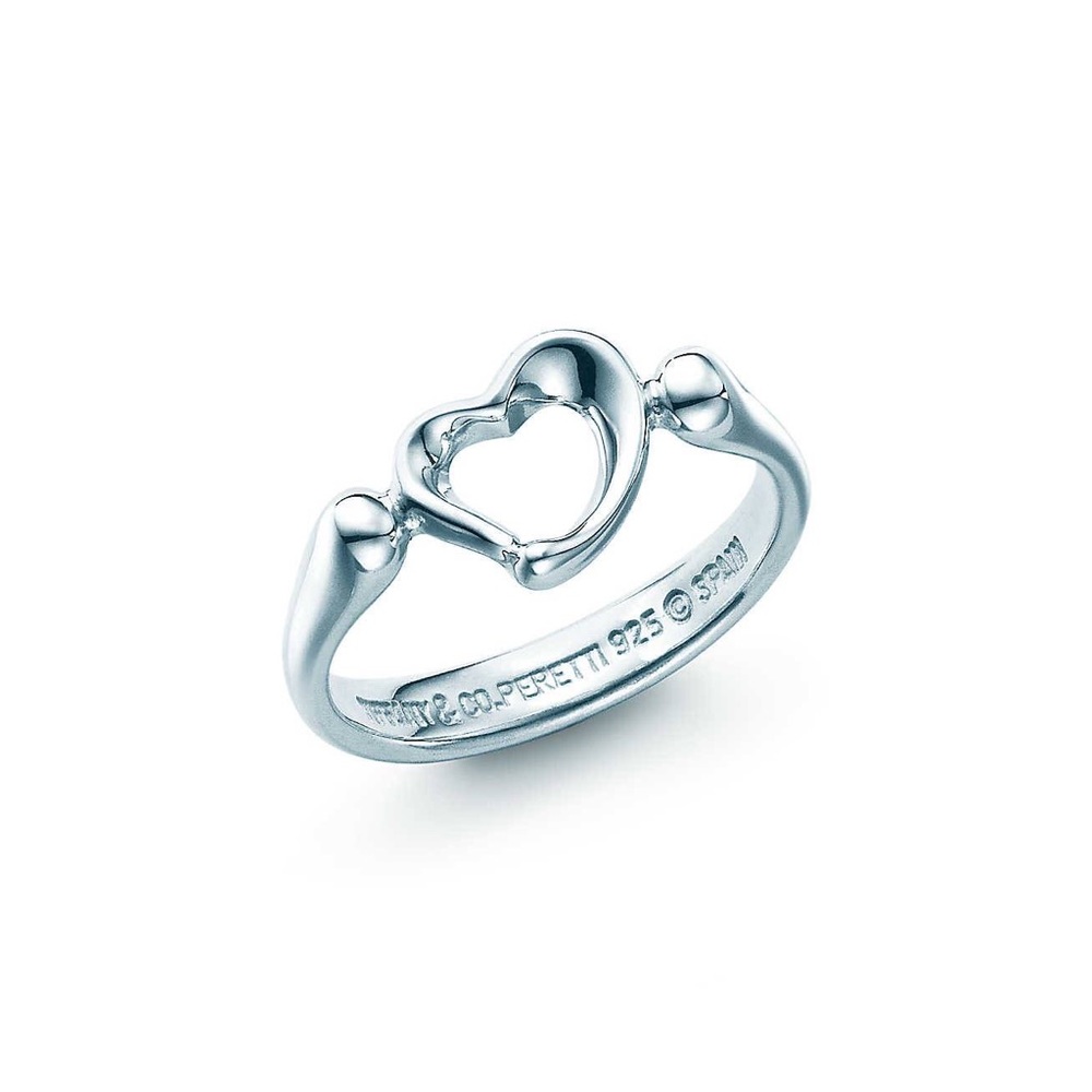 Tiffany and Co Open Heart Sterling Silver Ring 7