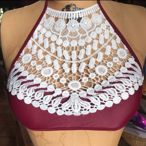 Crochet Bikini in Wine - Picture 6 of 8