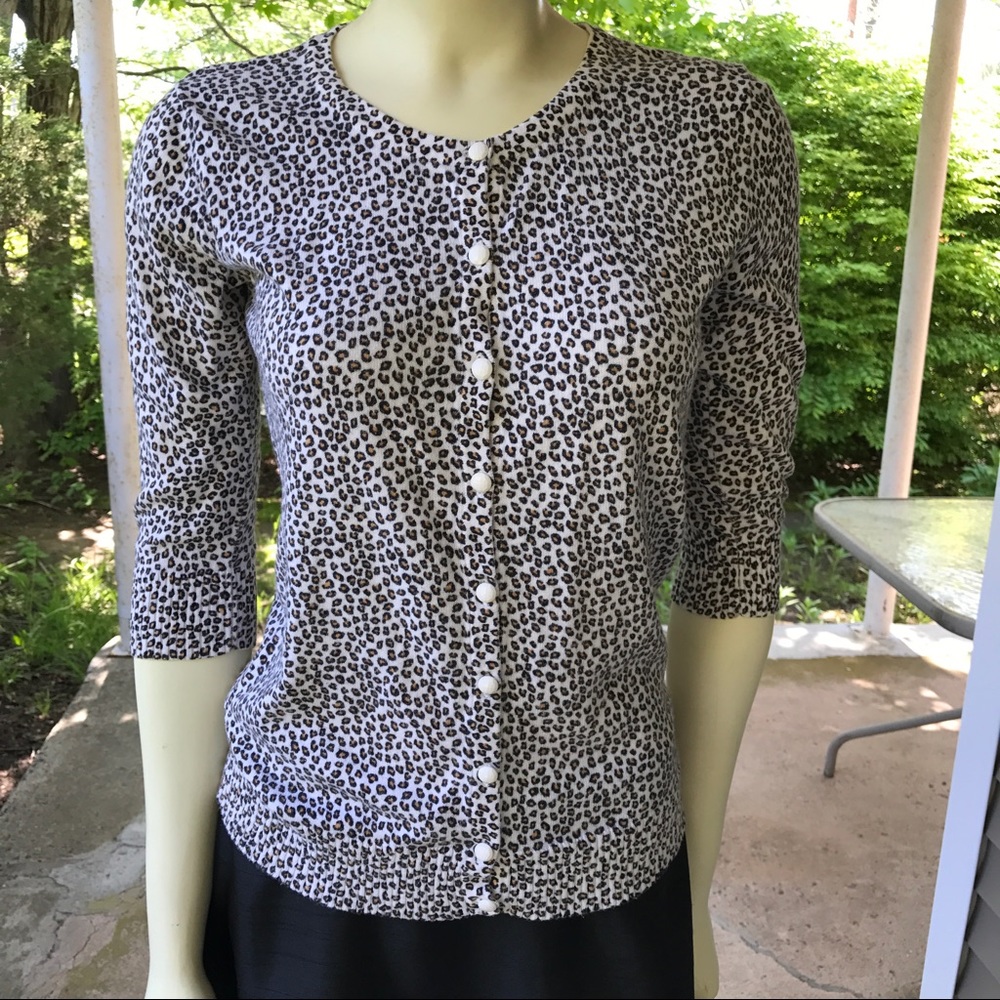 Merona Cheetah Print Cardigan Size Small