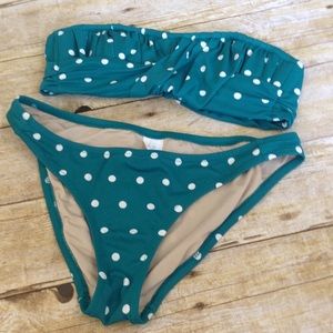 J.Crew Polka Dot Bikini Bandeau Size XSmall