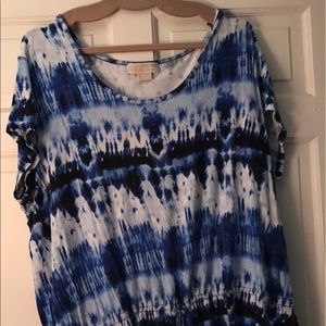 Blue Tie-Dye Drawstring Shirt